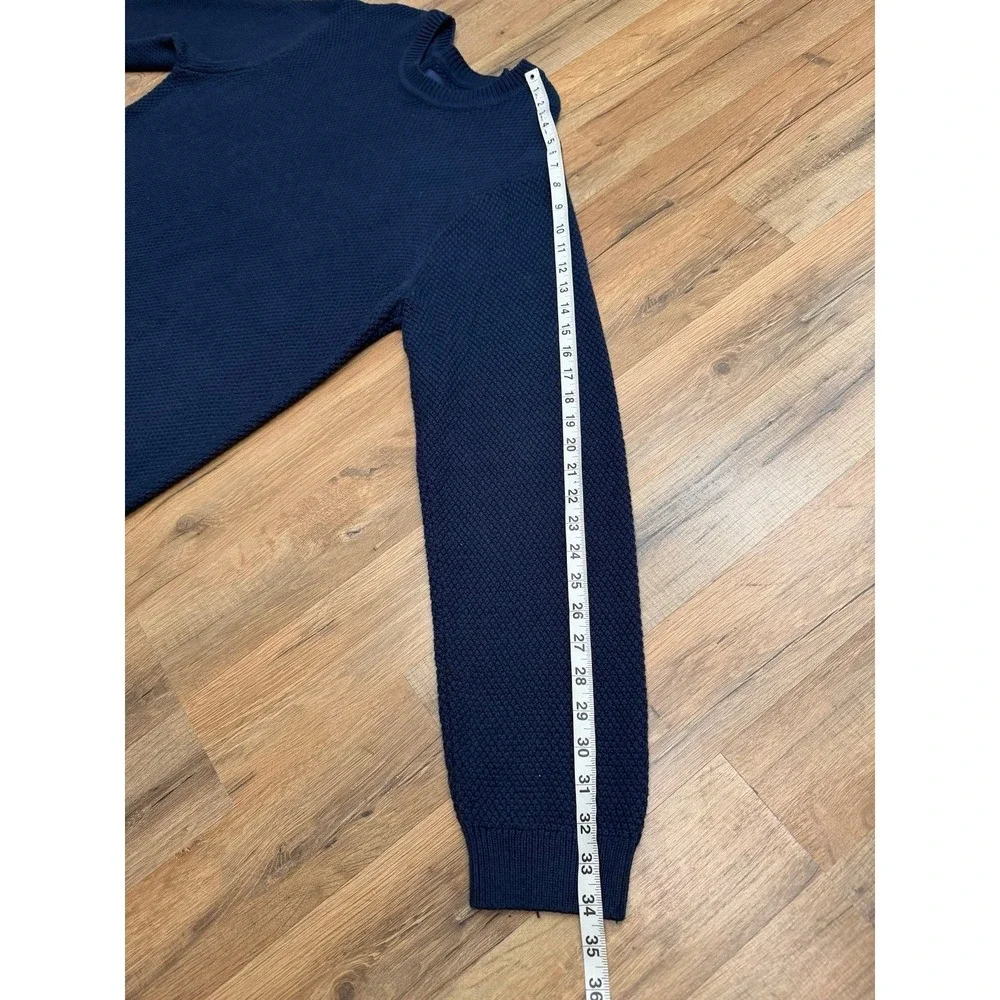 GAP‎ Navy Textured Knit Sweater Crewneck Cotton Blend Size L